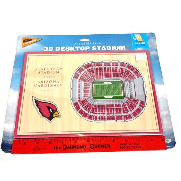 NFL Arizona Cardinals 3D Desktop Stadium Wood With Stand State Farm Stadium NEW - Picture 3 of 9